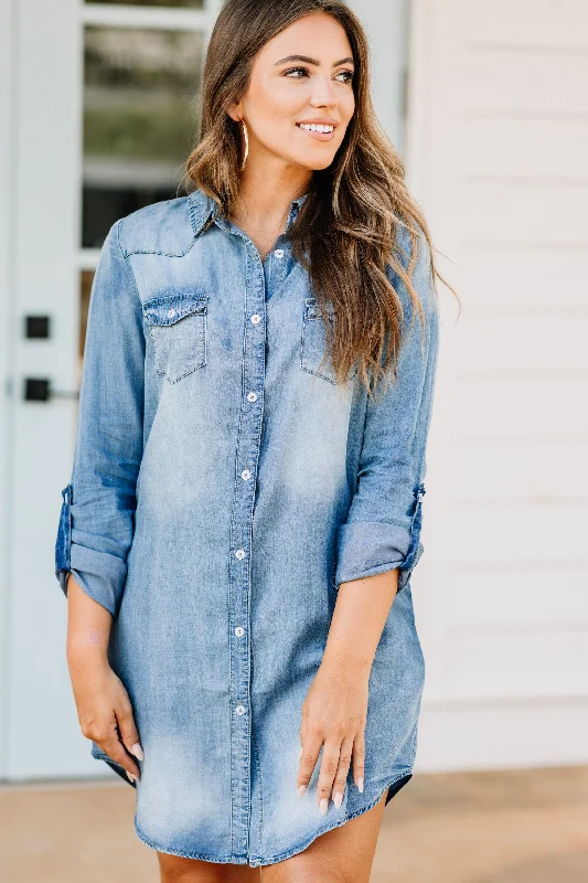Midnight Madness Genuine Fun Denim Blue Chambray Dress
