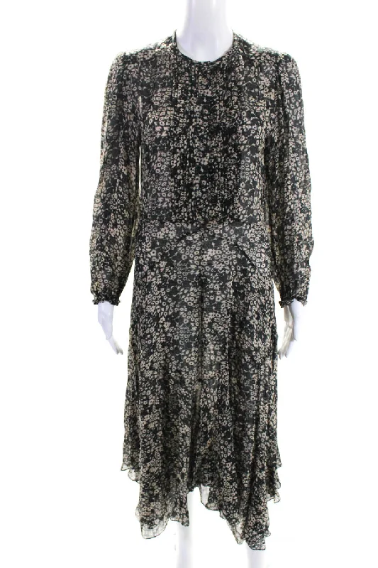 Crazy Deals Etoile Isabel Marant Women's Round Neck Long Sleeves Floral Maxi Dress
