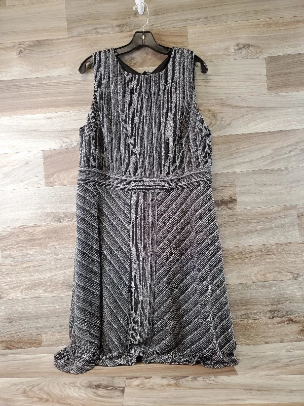 Buy More, Save More Dress Casual Midi By Lane Bryant In Black & Silver, Size: 1x