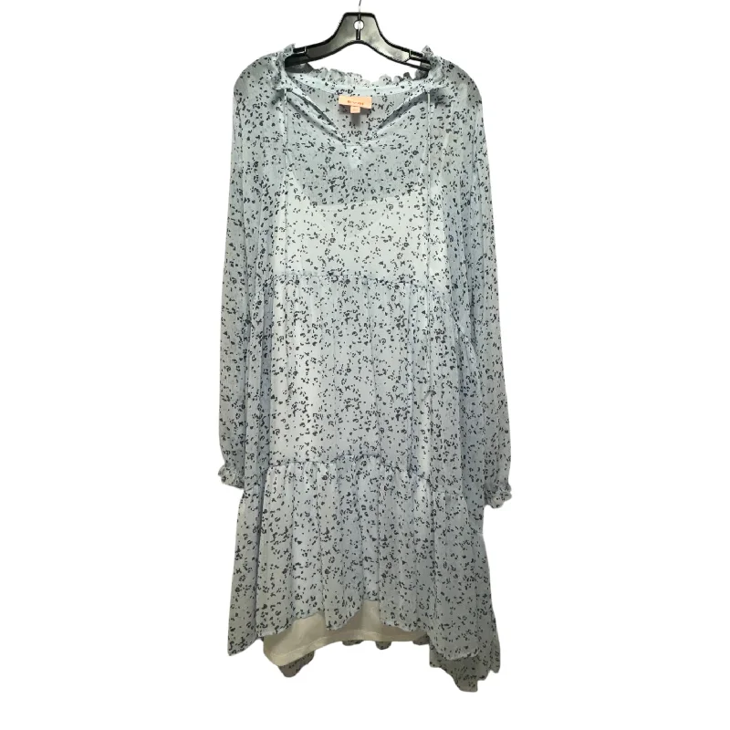 Exclusive Offers Dress Casual Midi By Evri In Blue, Size: 2x