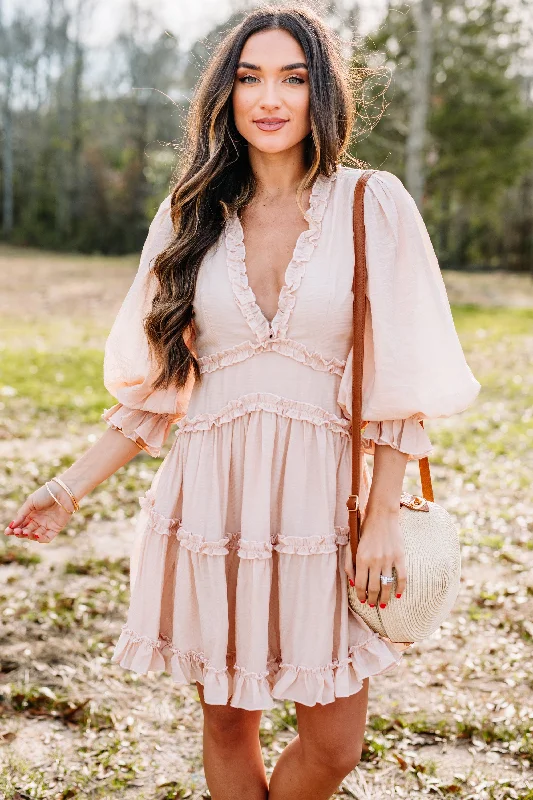 Unmissable Offer Feminine Finds Blush Pink Ruffled Dress