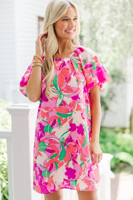 Final Markdown Lost In Love Pink Floral Shift Dress