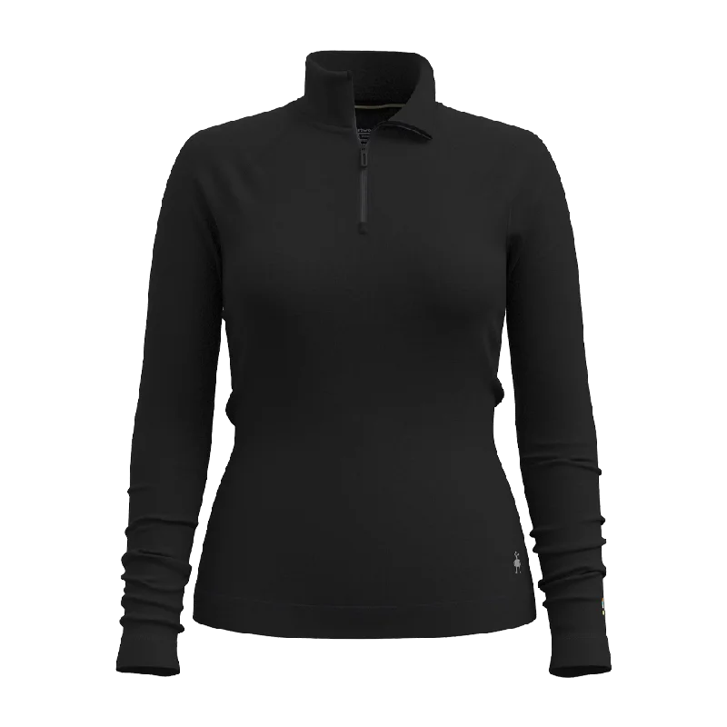 Bargain Bin Smartwool Women's Classic Thermal Merino Base Layer 1/4 Zip Black