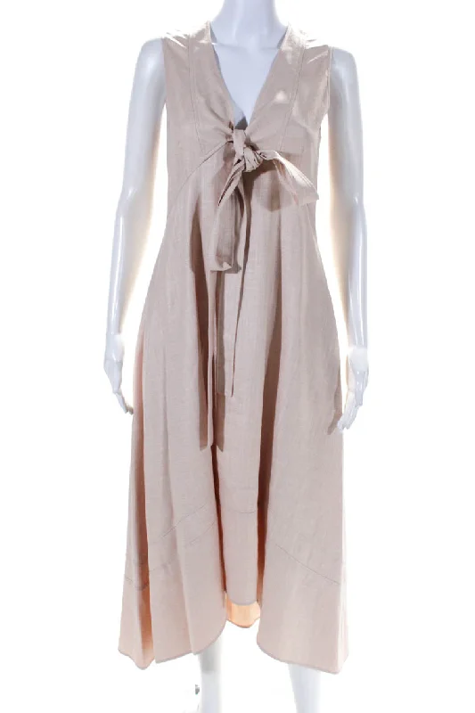 While Supplies Last Adeam Womens Sleeveless Neck Tie Dress Dusty Rose