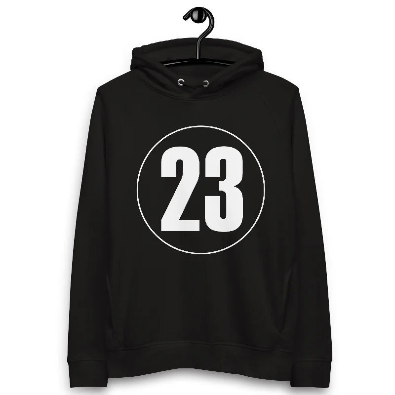Major Savings Unisex pullover hoodie: White on Black 23