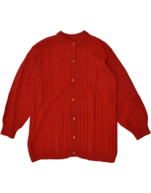 Weekend Special VINTAGE Womens Cardigan Sweater UK 14 Medium Red