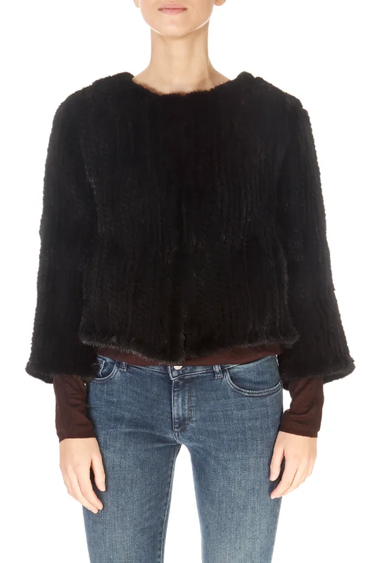 Price Meltdown Short 3/4 Sleeve Black Mink Jacket