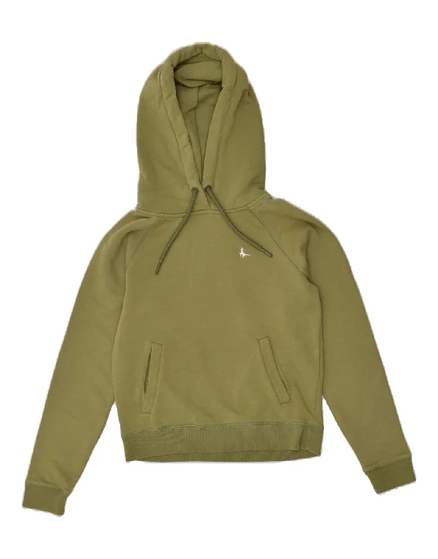 Lowest Price JACK WILLS Womens Hoodie Jumper UK 6 XS  Green Cotton