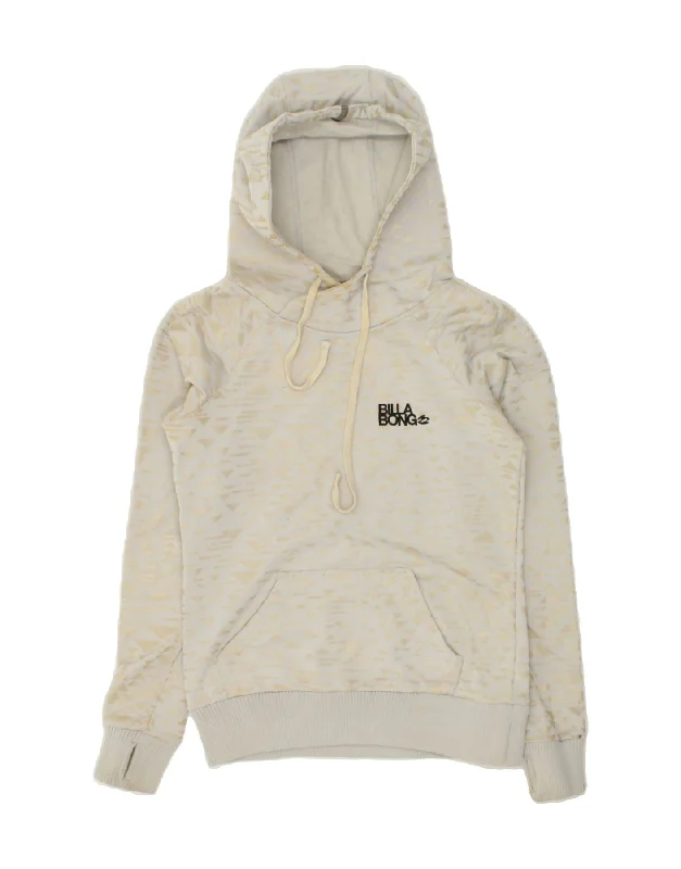 Blowout Sale BILLABONG Womens Graphic Hoodie Jumper UK 10 Small Grey Geometric