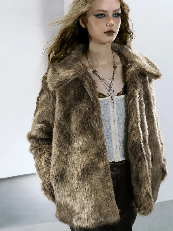 Clearance Items Eco-Chic Fur Short Coat