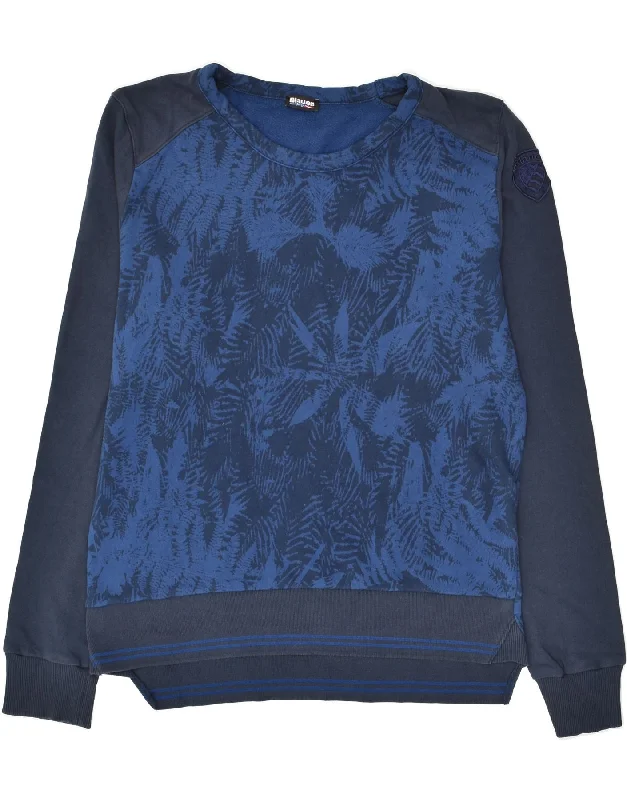 Midnight Madness BLAUER Womens Loose Fit Sweatshirt Jumper UK 14 Medium Navy Blue Floral Midnight Madness BLAUER Womens Loose Fit Sweatshirt Jumper UK 14 Medium Navy Blue Floral