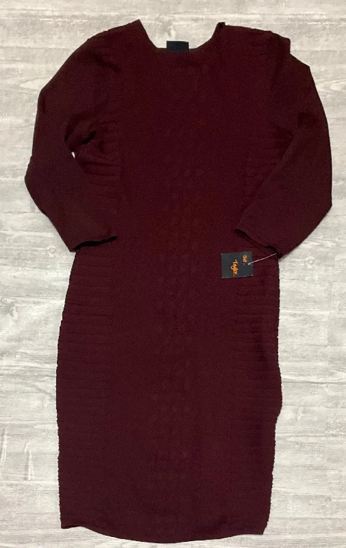 Year-End Sale Dress Casual Short By Just Taylor In Maroon, Size: Xl