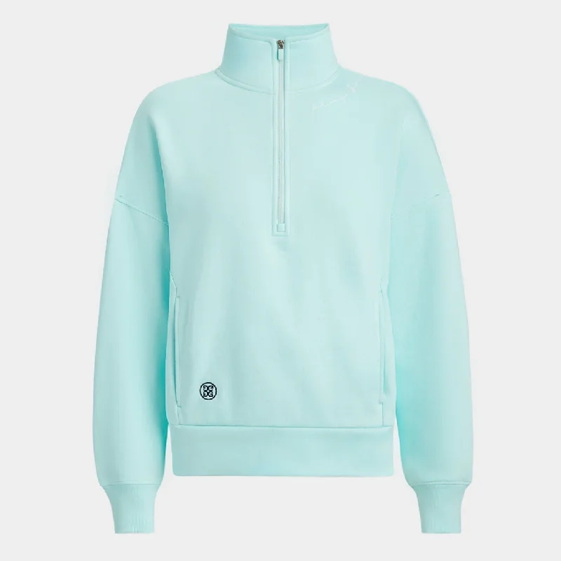 Bargain Bin G/FORE WOMEN PRAY FOR BIRDIES FRENCH TERRY QUARTER ZIP BOXY PULLOVER