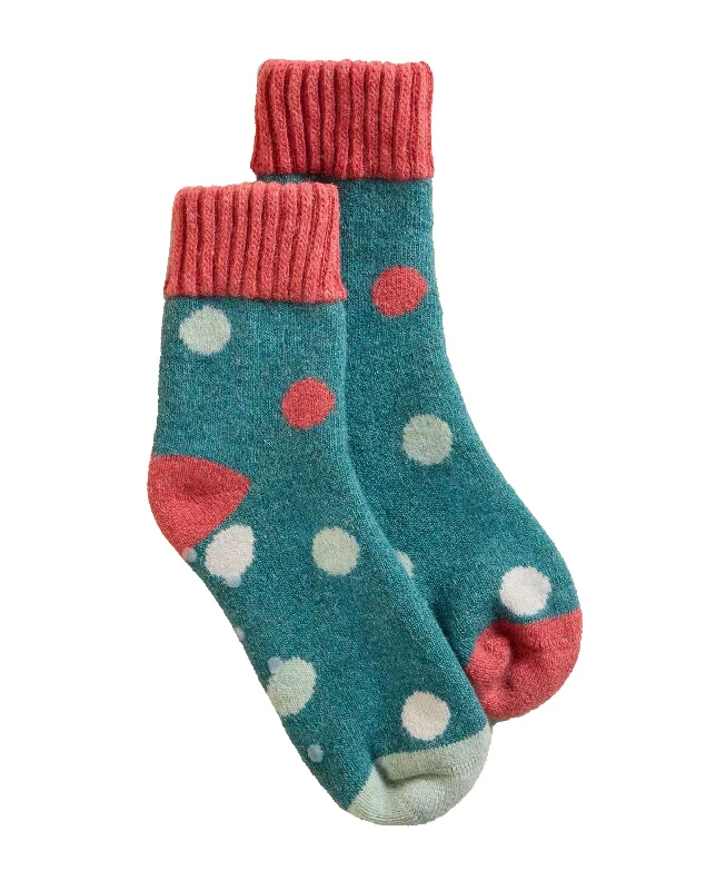 Last Chance Dotty Loopback Sock - Teal Multi