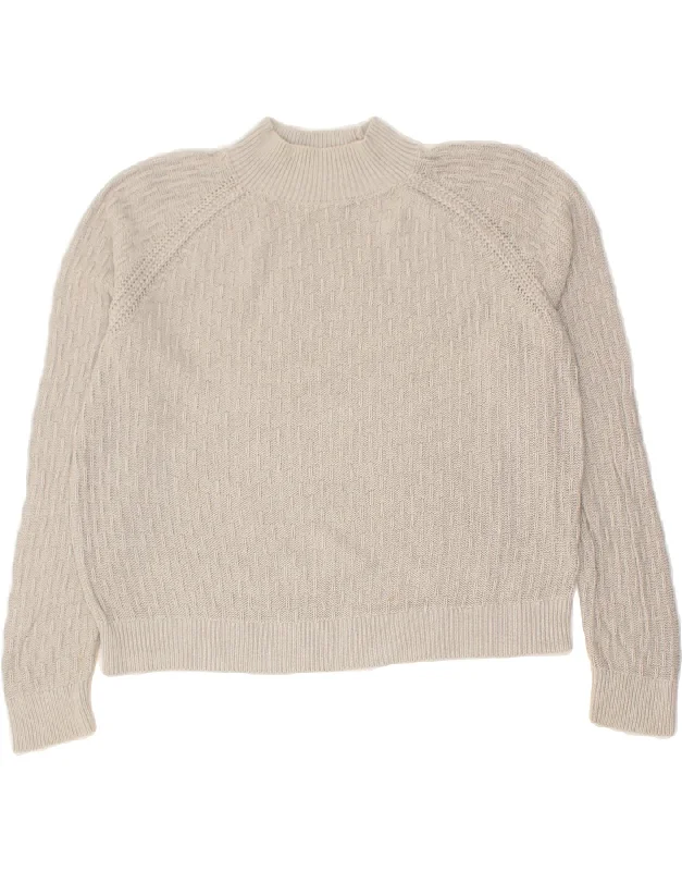Deal Zone FAT FACE Womens Oversized Turtle Neck Jumper Sweater UK 10 Small Grey