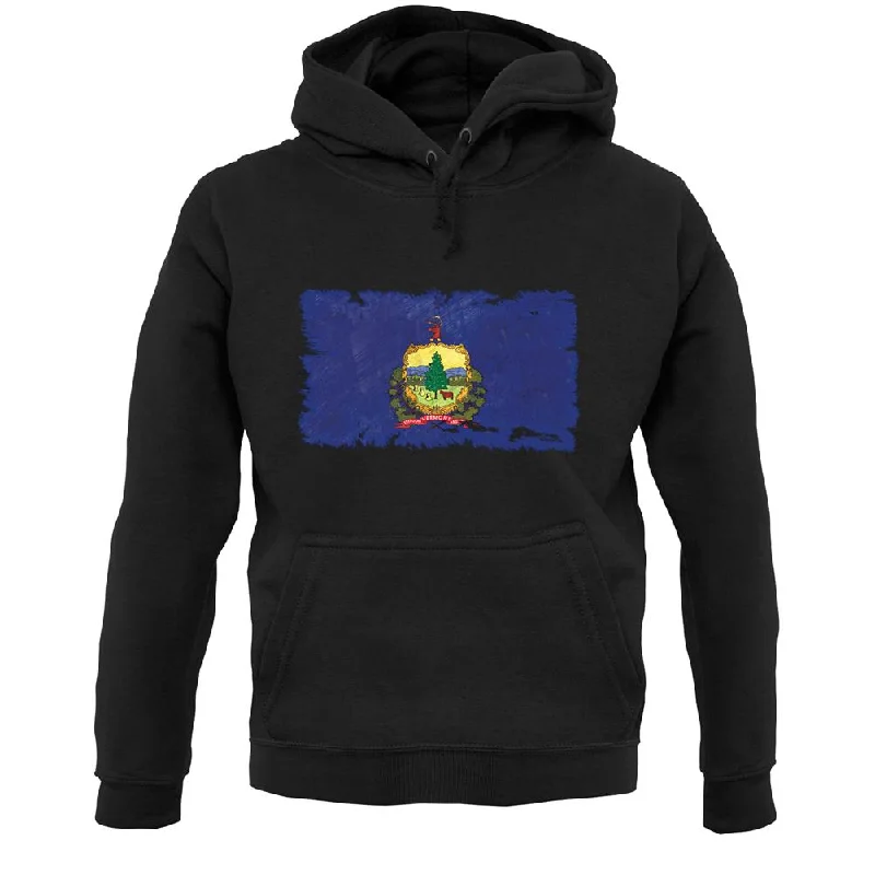 Clearance Items Vermont Grunge Style Flag Unisex Hoodie