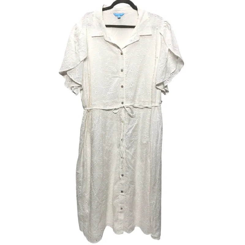 Quick Sale Dress Casual Midi By Draper James Rsvp In White, Size: 3x