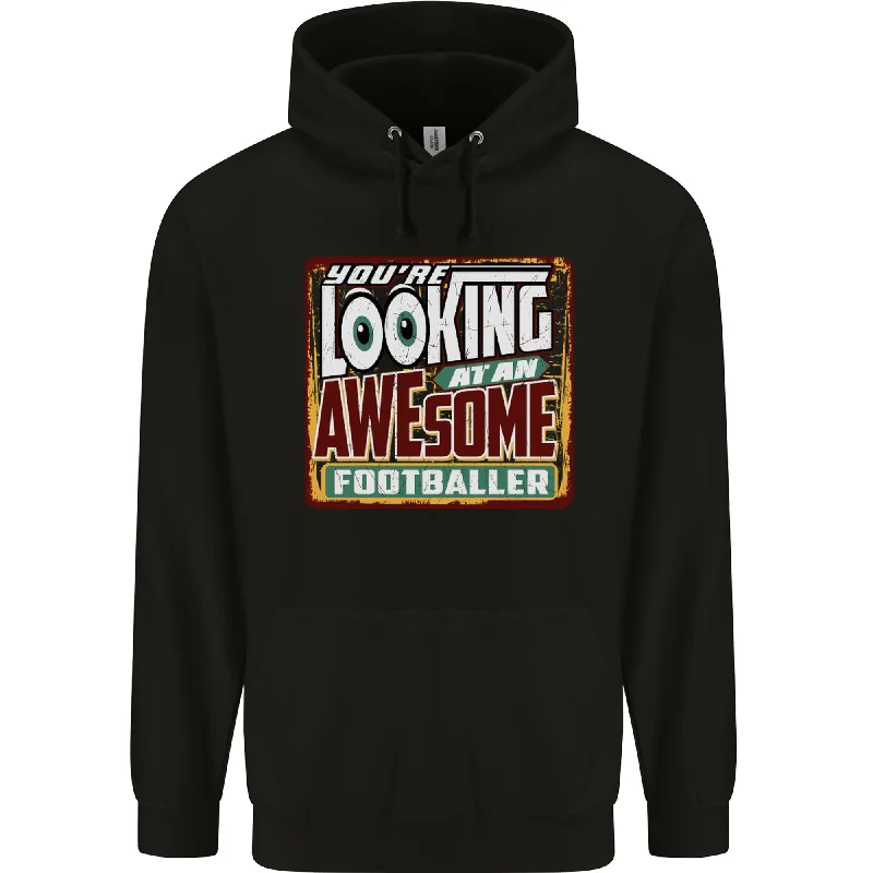 Price Blitz An Awesome Footballer Mens 80% Cotton Hoodie