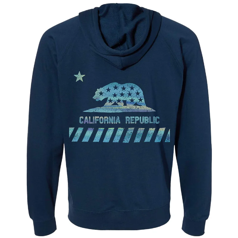 New Markdowns California Star Flag Zipper Hoodie