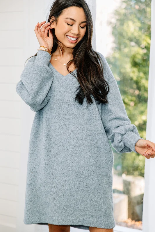 Unmissable Offer All You Know Light Blue Sweater Dress