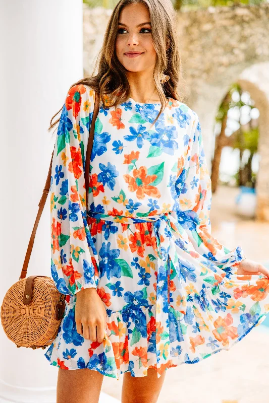 Reduced Prices Ask For You White Floral Dress