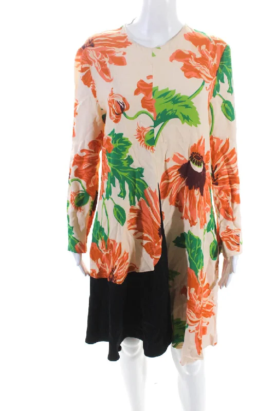 Midnight Sale Stella McCartney Womens Floral Print A Line Dress Multi Colored
