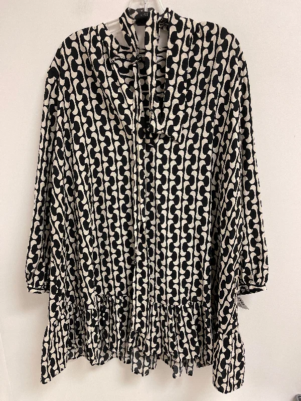 Instant Savings Dress Casual Short By Zara In Black & Cream, Size: 2x