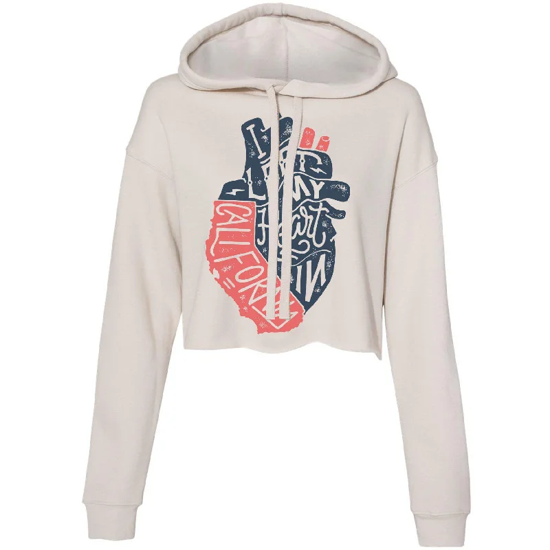 Clearance Items I Left My Heart In California Cropped Hoodie