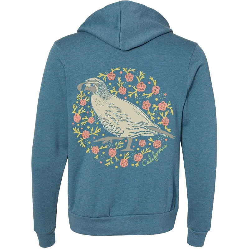 While Supplies Last California Poppy Quail Zipper Hoodie