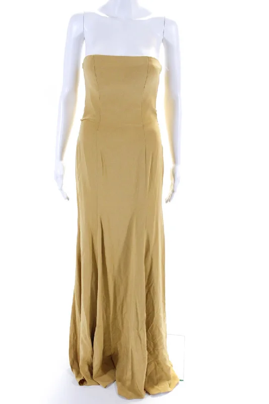 Sale Event Rafael Cennamo Women's Strapless Open Back Long Gown Yellow