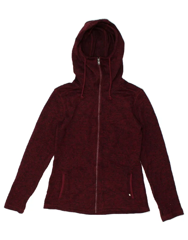 Reduced Prices ROXY Womens Zip Hoodie Sweater UK 14 Medium Maroon Flecked Polyester