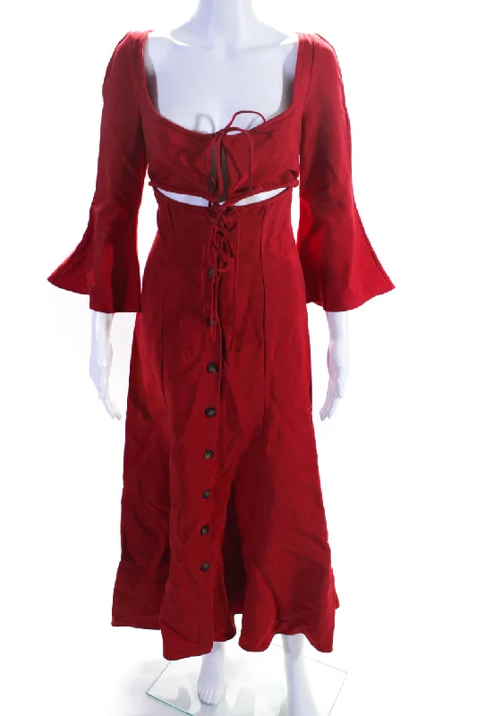 Bargain Prices Rosie Assoulin Womens Nautical By Nature Dress Red