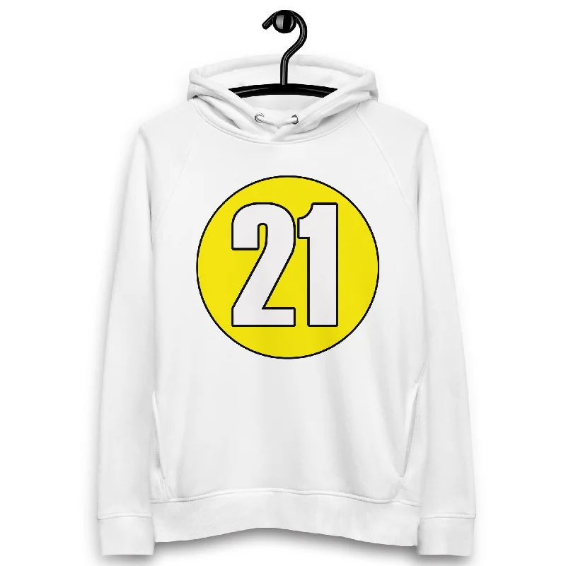 New Markdowns Unisex pullover hoodie: White on Yellow 21