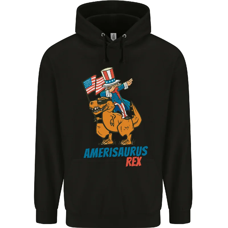 Today's Special Amerisaurus T-Rex Dabbing Uncle Sam USA Mens 80% Cotton Hoodie