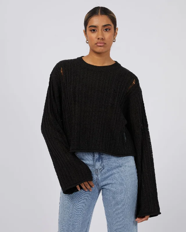 Mega Sale Dominique Distressed Knit Black