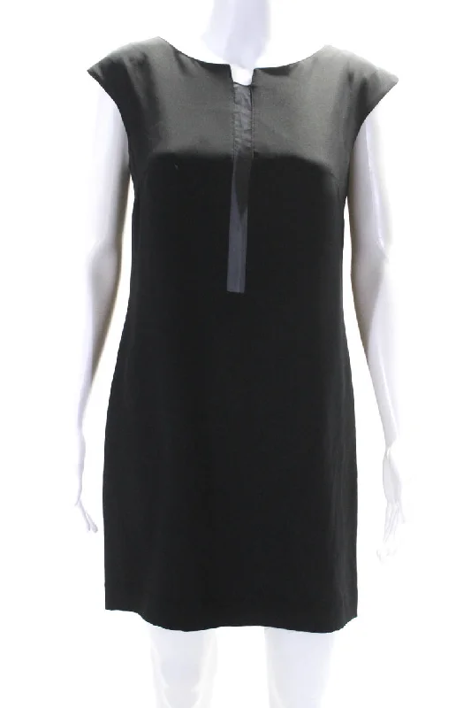 Bonus Savings Cushnie Et Ochs Womens Silk Sheer Center Sleeveless Shift Dress Black
