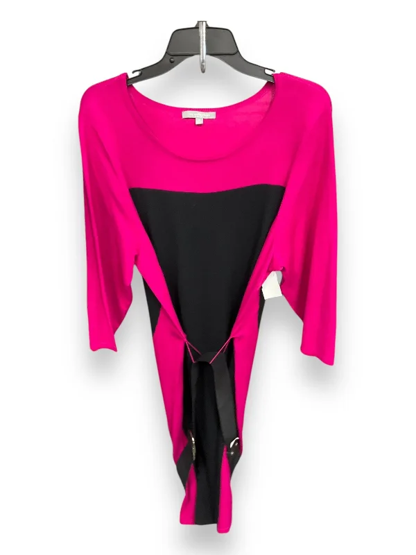 Big Savings Dress Casual Midi By Clothes Mentor In Black & Pink, Size: 1x