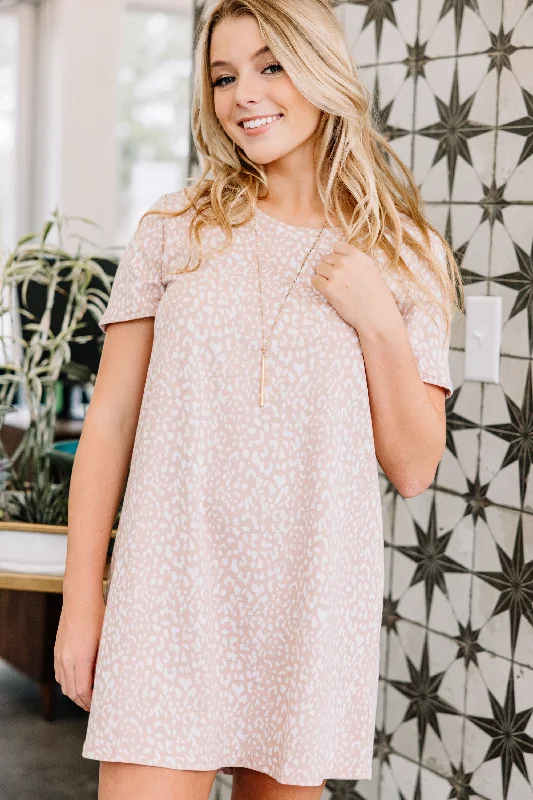 Mega Deal Feeling Special Blush Pink Leopard Dress