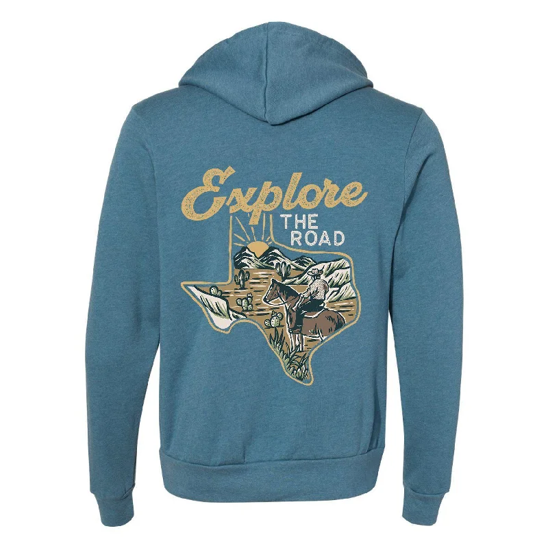 Mega Sale Explore the Road Texas Zipper Hoodie