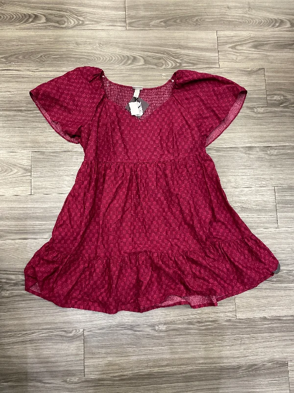 Midnight Madness Dress Casual Midi By Ava & Viv In Maroon, Size: 2x
