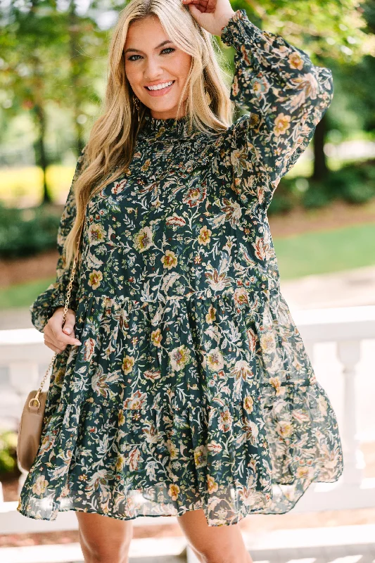 Best Seller Fate: All A Drean Emerald Green Floral Dress