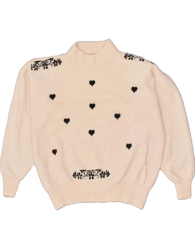 Get It Before It’s Gone VINTAGE Womens Turtle Neck Jumper Sweater UK 16 Large Beige