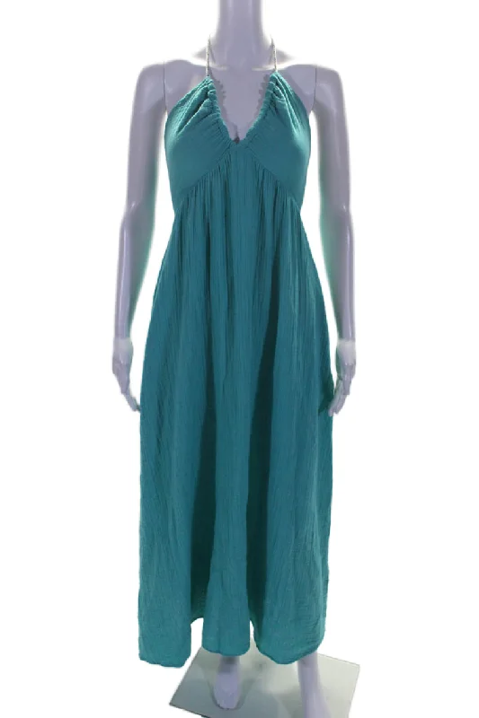Don't Miss Xirena Womens Cotton Baltic V-neck Halter Sleeveless Chelsea Dress