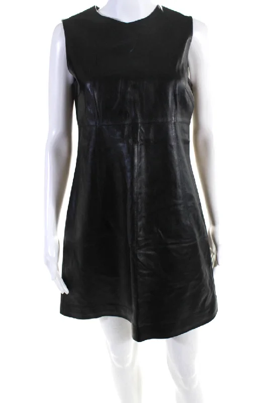 Epic Deals Dolce & Gabbana Womens Black Crew Neck Zip Back Sleeveless Shift Dress