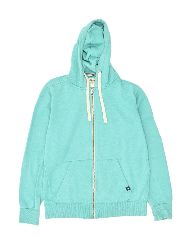 Instant Savings JACK & JONES Womens Zip Hoodie Sweater UK 18 XL Turquoise Polyester
