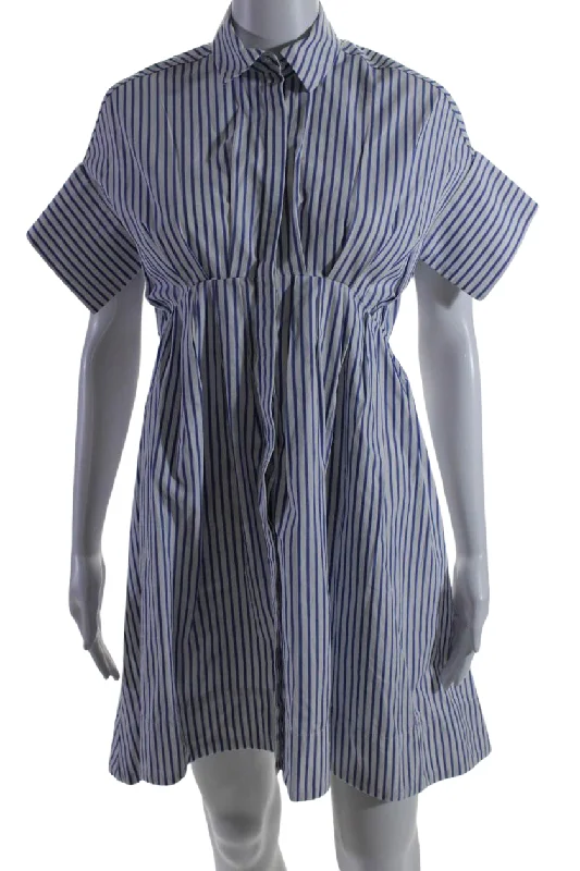 TIME-Limited Offer Victoria Beckham Womens Collared Short Sleeve Button Down Dress White
