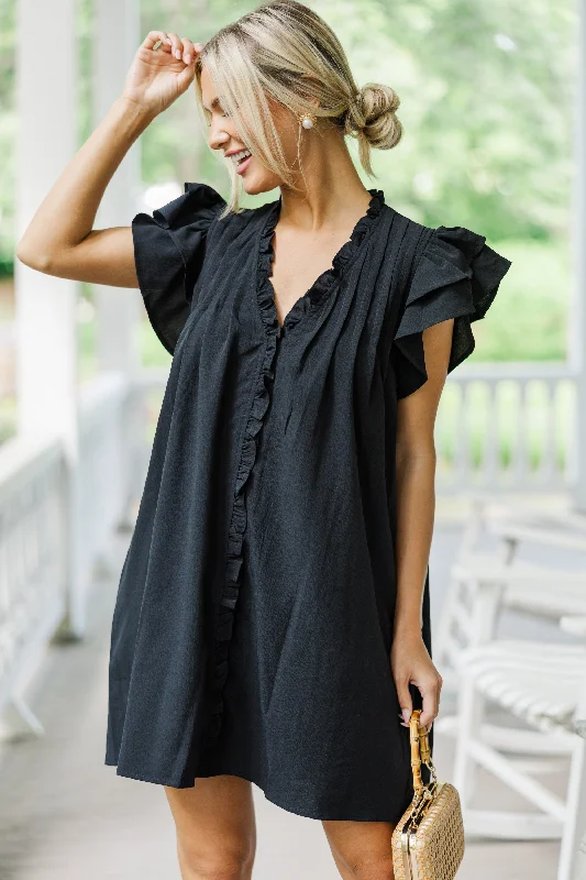 Last Chance Rise To The Occasion Black Ruffled Dress