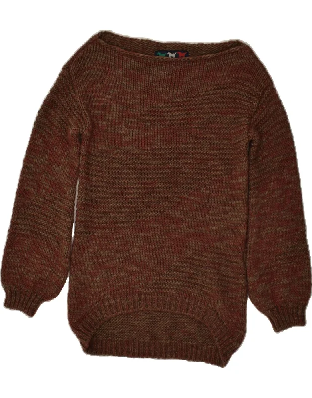 Take Advantage JEAN'S WEST Womens Boat Neck Jumper Sweater UK 10 Small Brown Acrylic Take Advantage JEAN'S WEST Womens Boat Neck Jumper Sweater UK 10 Small Brown Acrylic
