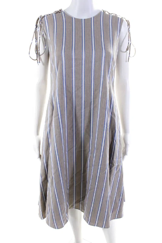 Savings Bonanza Adeam Womens Shoulder Lacing Dress Frost Grey / Blue