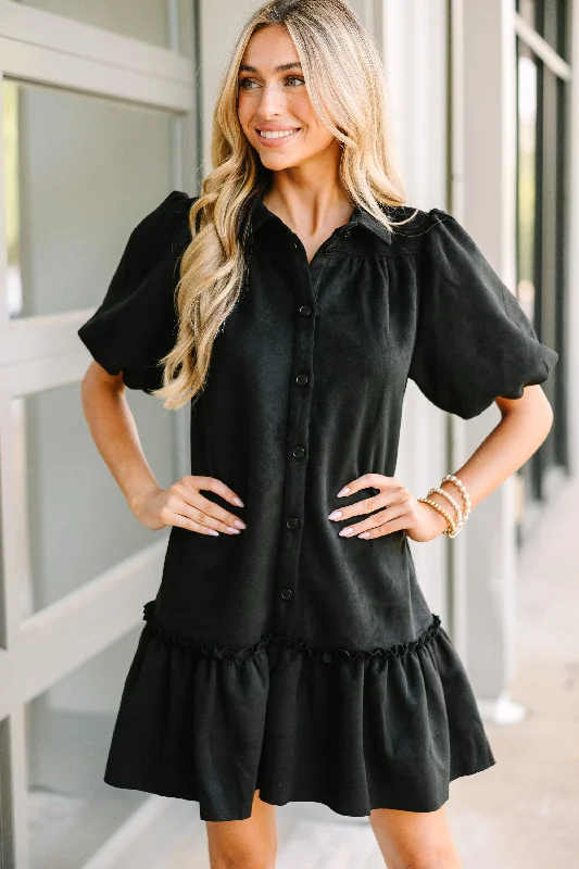 Hot Deal Fate: All Good News Black Babydoll Dress